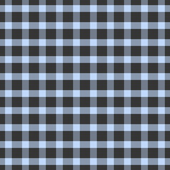 Seamless gingham pattern of blue and black stripes.
