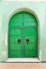 Islamic architecture. Green door. - 461220656
