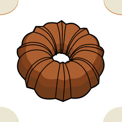 bundt cake chocolate food vector seamless illustration