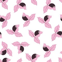 Seamless pattern with flat aglonema rotundom