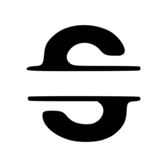 letter s doodle name monogram, name initial clip art