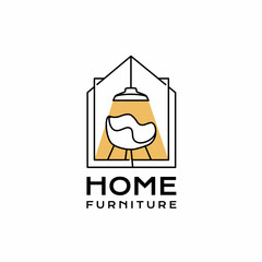 House logo, lamp, drawer shelf, chair home Furniture logo designs concept vector, Furniture logo template
