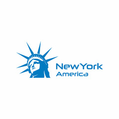 Statue of Liberty logo design template. Liberty statue vector illustration