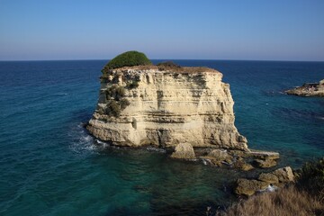 Italy, Salento, Torre dell'Orso: View of Rocks of Saint'Andrea.