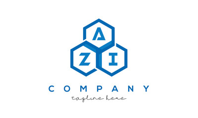 AZI three letters creative polygon hexagon logo 