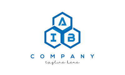 AIB three letters creative polygon hexagon logo 