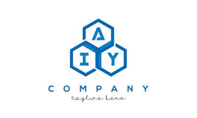 AIY three letters creative polygon hexagon logo 