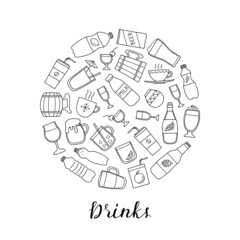 Doodle drinks in circle.