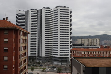 Apartment towers in a neighborhood of Bilbao