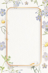 Blank floral rectangle frame vector