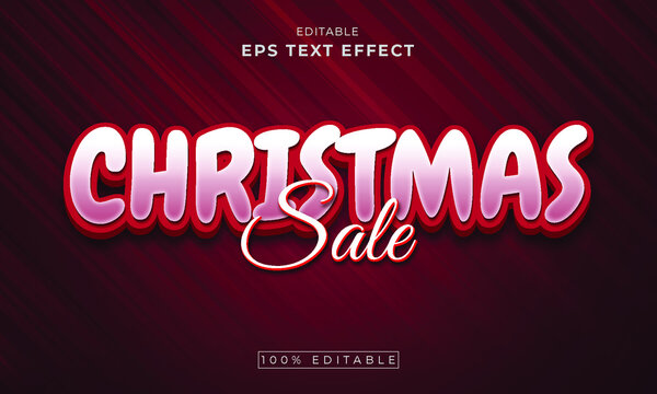 Christmas editable 3d text effect Design