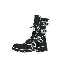 Boot Heavy Icon Silhouette Illustration. Leather Shoe Vector Graphic Pictogram Symbol Clip Art. Doodle Sketch Black Sign.