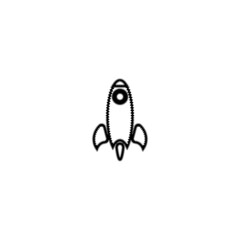 Rocket line icon. Simple style fast speed poster background symbol. Logo design element. T-shirt printing. Vector for sticker.
