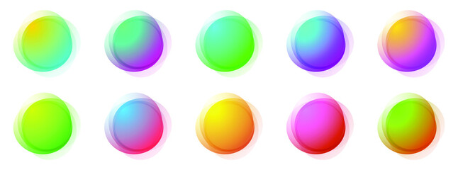 Set of creative round banners. Colorful banners. Vector illustration. Abstract background