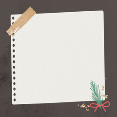 Decorative Christmas note paper on black background vector