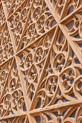 Rose window in Palma de Mallorca cathedral. Balearic islands. Spain