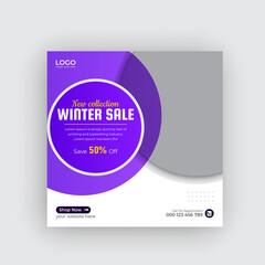 Winter Season Fashion Sale Social Media Post Instagram Banner and Web banner design