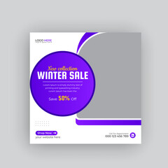 Winter Season Fashion Sale Social Media Post Instagram Banner and Web banner design