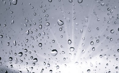 water drops on glass