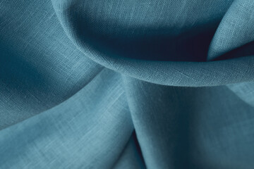 Soft linen blue fabric texture