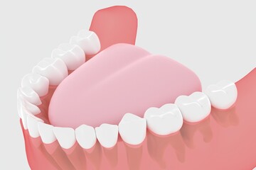 きれいな歯並びの3Dレンダリング