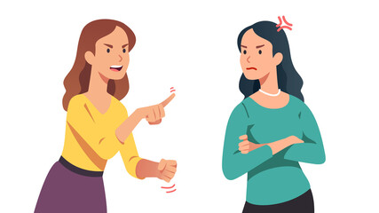 Obraz premium Two arguing women loosing temper in conflict