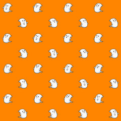 Cute Ghost Seamless Pattern - Amazing vector pattern of a cute little ghost suitable for background, fabric pattern, design asset, halloween, wrapping paper, wallpaper and illustration in general
