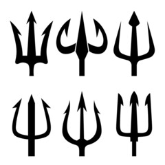 Set of the trident illustrations. Design element for logo, label, sign, emblem, poster. Vector illustration - obrazy, fototapety, plakaty