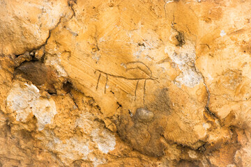 Ancient inscription of a deer on the rock