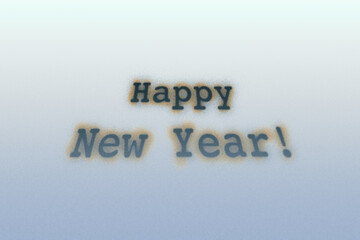 Inscription Happy New Year, illustration with glitter. Happy New Year - minimalist congratulations.