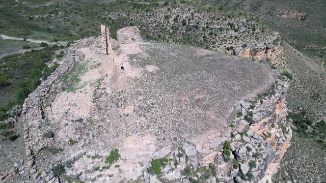 Iberian settlement Cabezo de San Pedro in Oliete. Andorra Sierra de Arcos region. Teruel. Aragon. Spain. Europe