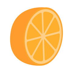 Orange fruit slice flat icon