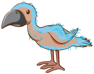 Baby parrot bird cartoon on white background