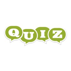 Quiz logo with speech bubble symbols isolated on white background