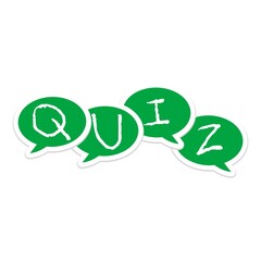 Quiz logo with speech bubble symbols isolated on white background
