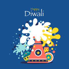 Illustration of colorful fireworks. Greetings for Diwali festival