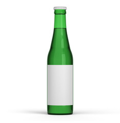 mockup of a beer bottle isolated on white background