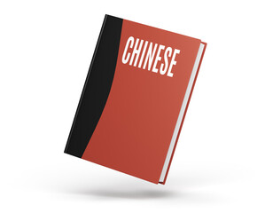 learning chinese book isolated on white background