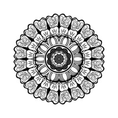 Abstract Hand drawn seamless mandala coloring book page design for kids and adult 