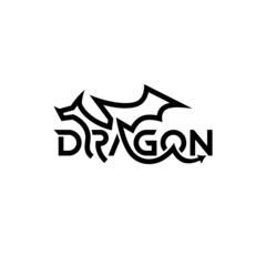 Dragon wordmark, creative logo design.