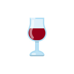 Colorful flat red wine icon.
