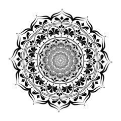 Abstract Hand drawn mandala coloring book page for kids and adult  Vector art
