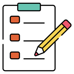 Paper with pencil showcasing task list icon