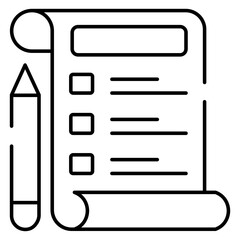 Paper with pencil showcasing agenda list icon