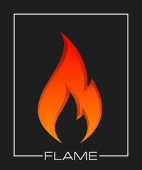 Flammable symbol. Icon with picture flame of fire. Highly flammable things. Fire sign. Explosive object simple logo. Color flame pictogram. Supports combustion icon