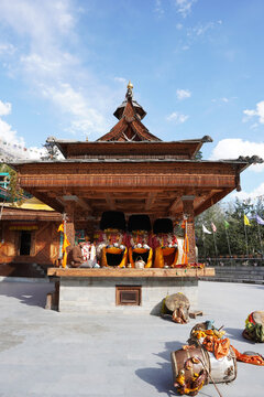 Dieties at Shree Bairing Nag Ji Temple, Sangla, Kinnaur, Himachal Pradesh, India