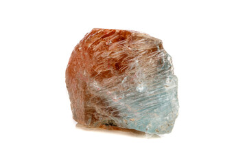 Macro mineral stone Topaz on a white background