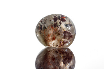 Macro mineral stone Quartz aquarium on a white background