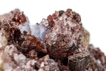 Macro mineral stone.Golden Apatite on a white background