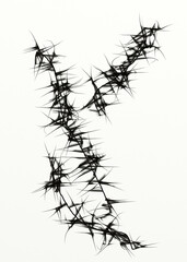 Digitally generated image of sharp pattern in black on white background.